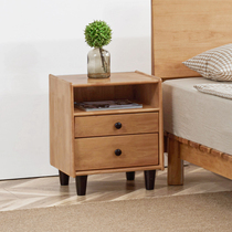 Nordic Solid Wood Bed Head Cabinet Day Style Birch Wood Cherry Wood Color Bedroom Containing Cabinet Modern Minima Small Household Type Lockers