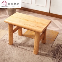  Solid wood stool Cypress furniture small stool Household wooden stool pedal wooden stool Dressing stool Living room small bench Children