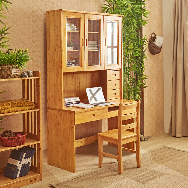 1 2 m Solid Wood Desk Berwood Bookcase Bookcase Combination Computer Desk Desktop Home Desk Children Study Table