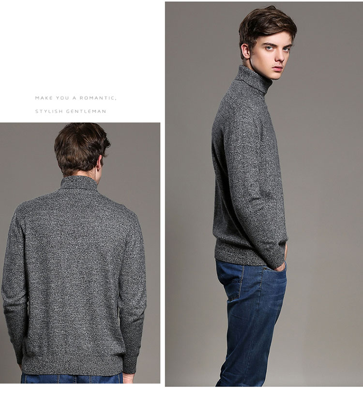18 nam 100 áo len cashmere nguyên chất mùa thu và mùa đông của cổ áo cao đan dày đan áo len kích thước lớn áo len rộng áo hoodie cặp