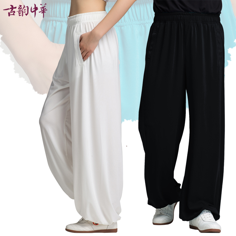 Ancient Rhymes Chinese Summer Loose Tai Chi Clothing Taijiquan Pants Men's Tai Chi Pants Female Xia Chunqiu Tai Chi Broadlegged Pants-Taobao