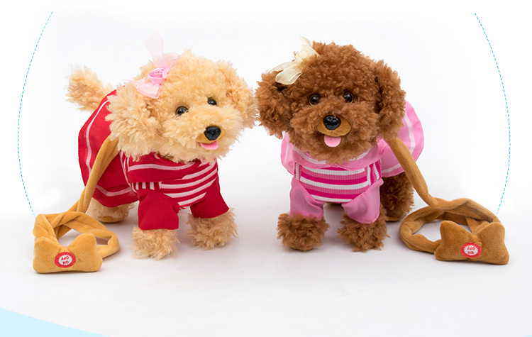 Trẻ em của đồ chơi điện dog leash puppy plush mô phỏng Teddy nữ baby boy thông minh máy điều khiển từ xa