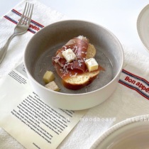 moodboard Nordic snowflake gray salad side dishes bowl flow glaze fruit yogurt cereal soup bowl ceramic tableware