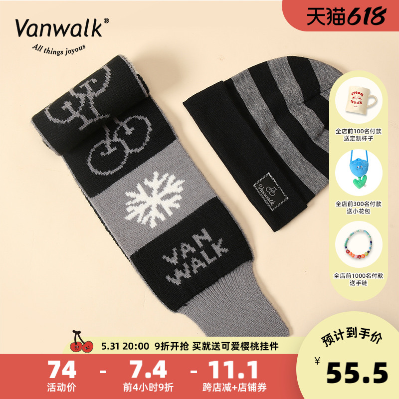 VANWALK Christmas Series Playful Striped Winter Student Women Warm Knit Scarves for men and women Wind & Sisters