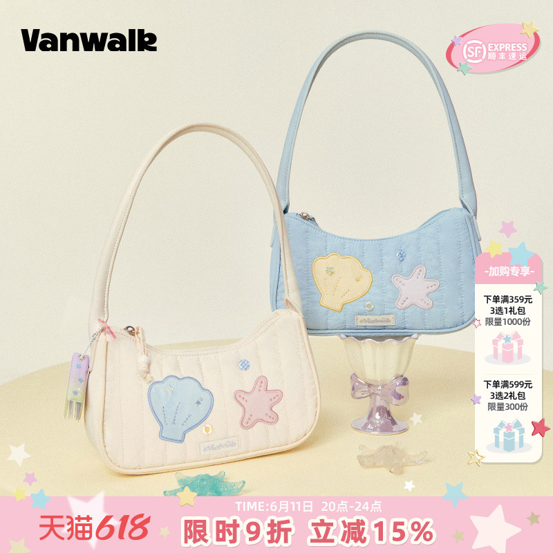 Vanwalk Bubble Island Summer Girl's Travel Shoulder Underarm Bag Niche Design Cloud Bag Handbag Baguette Bag