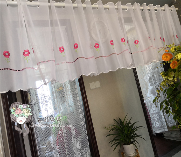 Special price feedback @ Exit Japanese machine embroidered hot and beautiful yarn Decorative Door Curtain/Coffee curtain/Half-curtain