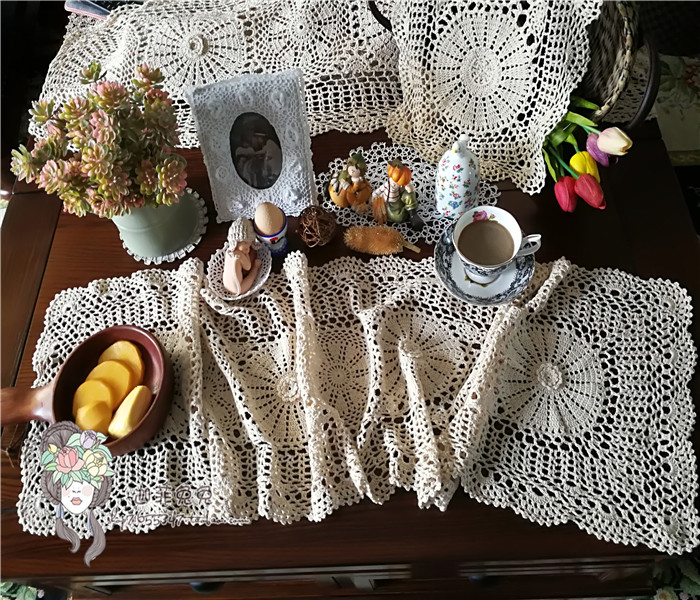 Foreign trade inventory processing * American village quaint cotton thread handmade crochet table flag placematti sofa towel