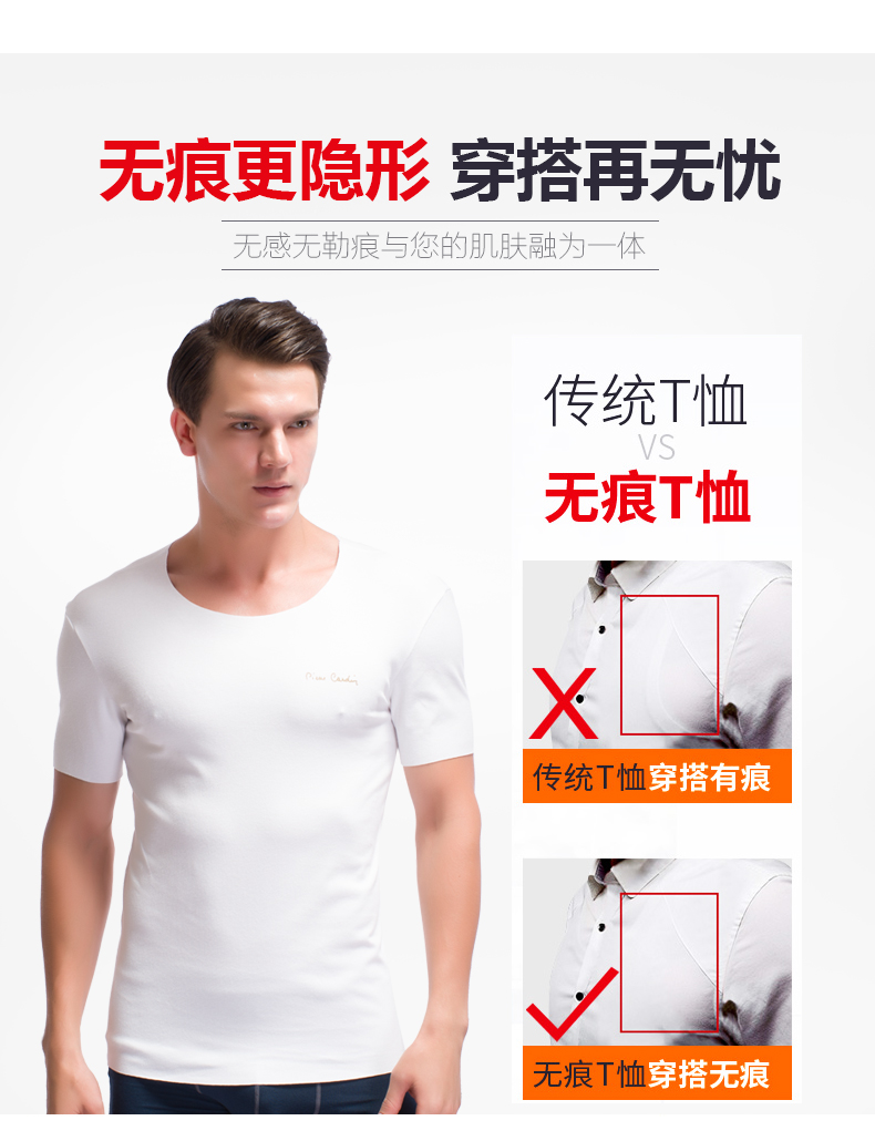 Đồ lót nam chính hãng Pierre Cardin vest ngắn tay cotton liền mạch cotton đáy nửa tay áo vest nam P552941 áo ngực hở lưng