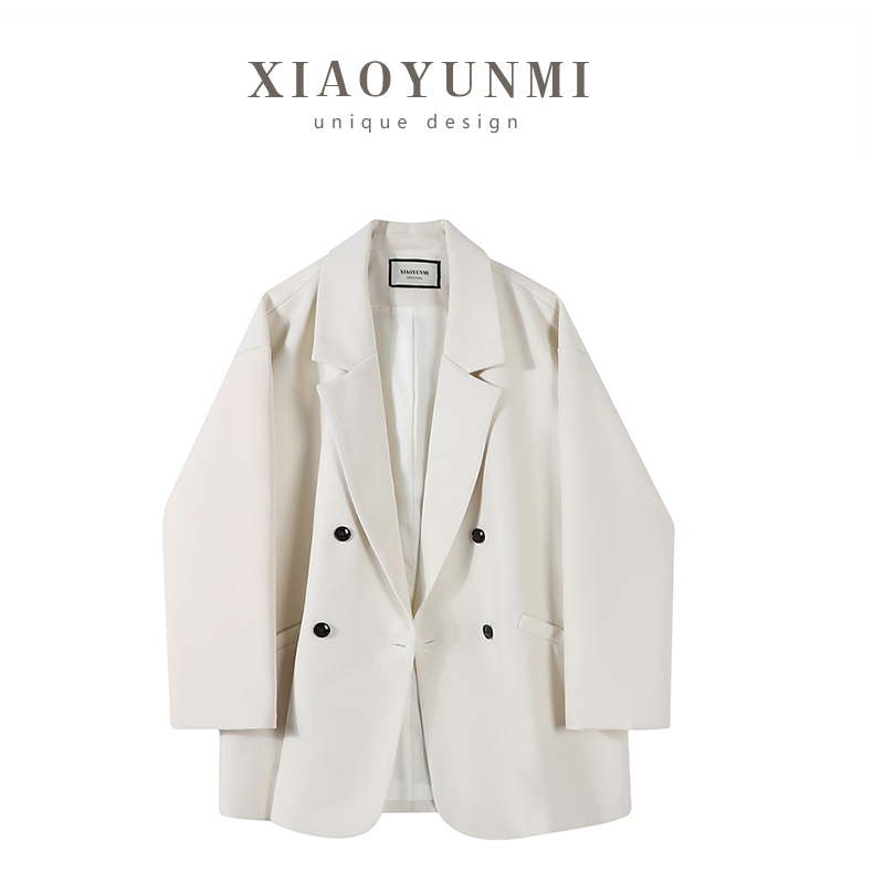 Xiaoyun Off-White Drop-Shoulder Blazer for Women, 2026 Spring New Style, No Shoulder Pads, Unique Design Blazer Xiaoyun Off-White Drop-Shoulder Blazer for Women, 2026 Spring New Style, No Shoulder Pads, Unique Design Blazer