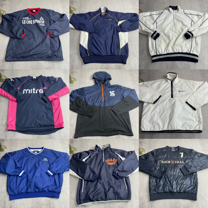 Vintage 90S V-Neck Sweatshirt Retro Japanese and American European Style Sports Windbreaker Pullover Jacket Two