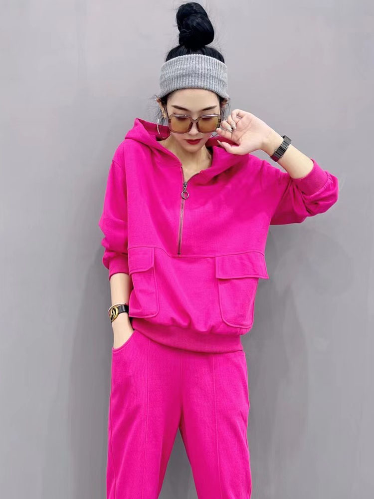 Advanced Sensation Cap Fire Dragon Fruit Color Sweatshirt 2022 Early Spring New Female Design Sensation Loose Korean version of the blouses