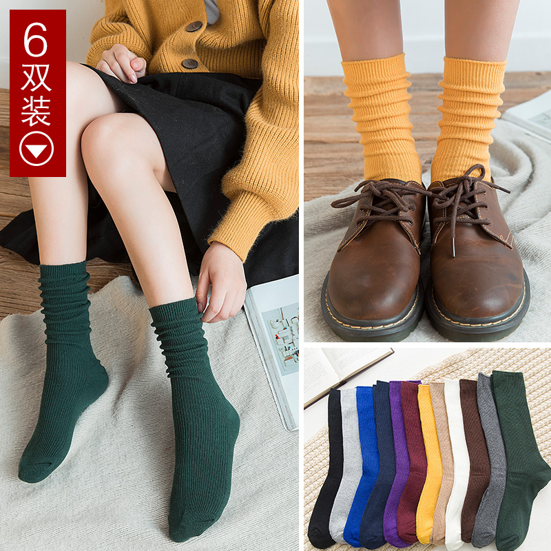 Socks women Korea College of Korea Features heap socks spring and autumn thin spring and summer, high waist net red and black