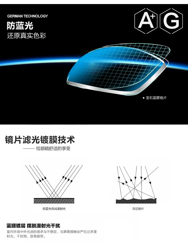 Kính cổ điển chống kính xanh cổ điển Kính chống bức xạ phẳng với khung kính cận thị đã hoàn thành phiên bản nghệ thuật Hàn Quốc - Kính khung