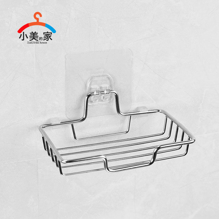 Stainless steel soap rack toilet drain free punch soap box bathroom shelf wall hanging soap rack