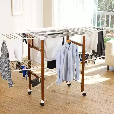 Drying Rack for stainless steel floor-to-ceiling folding airfoil indoor and outdoor multifunctional mobile balcony shai bei jia hanger simple