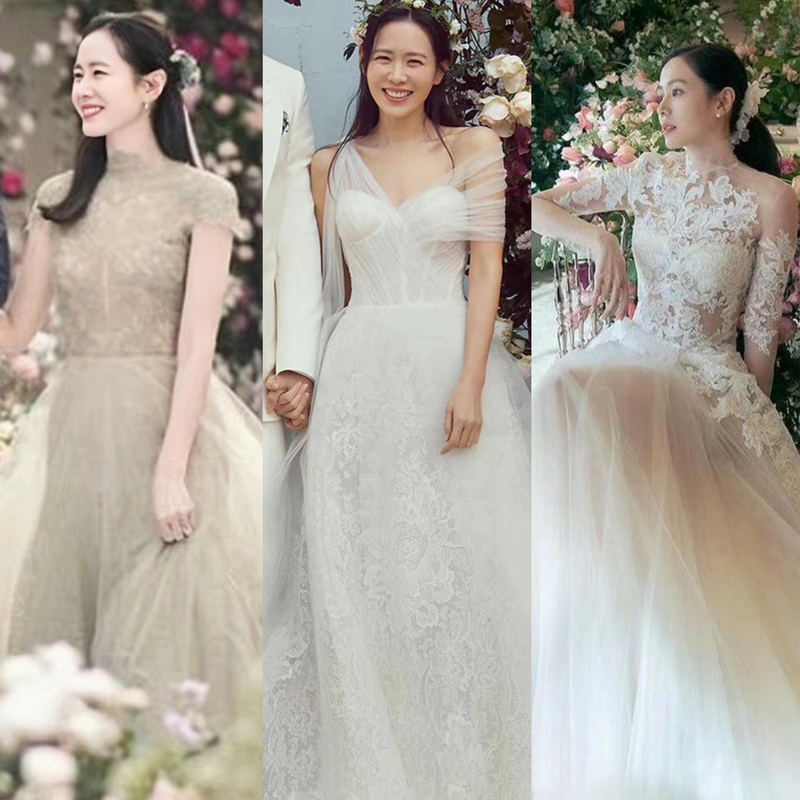 Sun Yizhen Celebrity-Inspired Wedding Dress, French Simple Style, Korean Version, Elegant Lace, Travel Photography, Light Wedding Dress for Welcoming Guests Sun Yizhen Celebrity-Inspired Wedding Dress, French Simple Style, Korean Version, Elegant Lace, Travel Photography, Light Wedding Dress for Welcoming Guests
