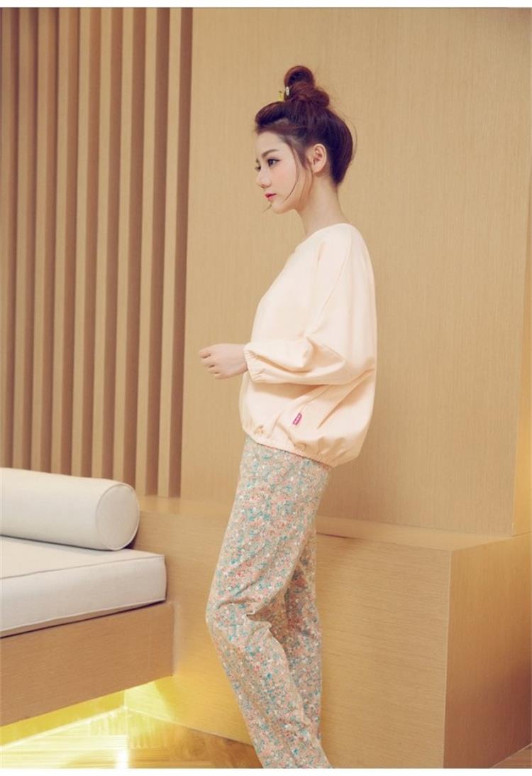 Bộ đồ ngủ phụ nữ mùa thu và mùa đông có thể mặc đồ ngủ gió tươi cho học sinh đồ bộ cát hàn