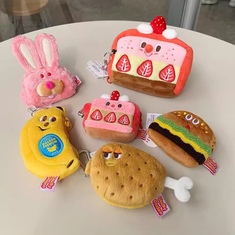 Japanese Gladee Fried Shrimp Banana Cute Bluetooth Wireless Mini Plush Earphone Bag Pendant Small Bag Earphone Storage Bag Case Apple AirPods Pro 2 Protective Case Earphone Shell Protective Bag