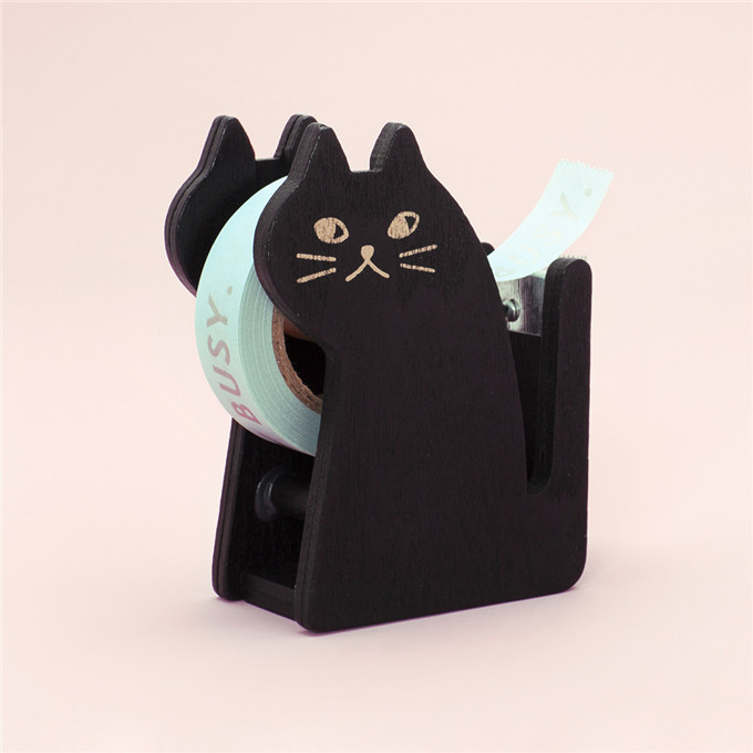 Cute portable desktop base cat small glue cloth machine cutter transparent tape machine small number hand account tape rack