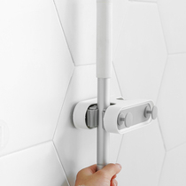 Mop-hanger free-to-punch wall-mounted powerful adhesive bath toilet sweep to hold the fixed buckle hooks to the deviner