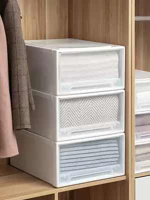 Drawer storage box plastic transparent wardrobe storage box clothing storage box clothing storage artifact finishing box