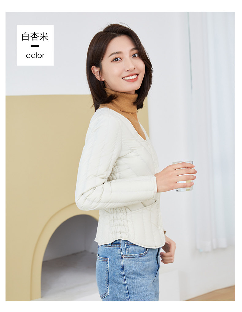 高梵 女士 90白鸭绒 时尚轻薄羽绒马甲 图15