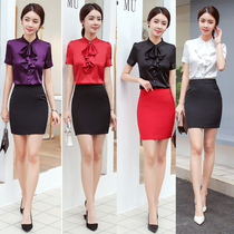 High-end Snow-spinning Shirts Women 2019 Summer New Fashion Professional Blouse White Collar Office Workers Sashimi Ool Lining Clothes