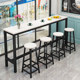 Bar table household simple narrow table dining table coffee milk tea shop high table long table bar simple table and chair set