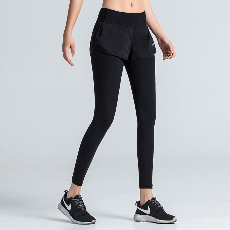 Yoga pants women wear summer thin professional fake two outdoor running stretch tight gym sports pants