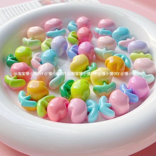 Пухлый глянцевый карамельный цвет тюльпана, цветы «сделай сам», кремовый клей, чехол для мобильного телефона, заколка для волос, декоративные аксессуары из смолы