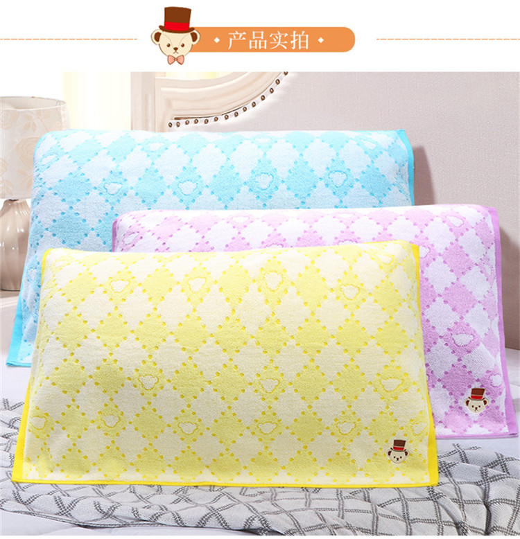 Jie Li Ya Teddy Bear Cotton Gối Dày Mềm Gối Lớn Khăn Bông Cặp Gối Cặp Hai Gói khăn gối