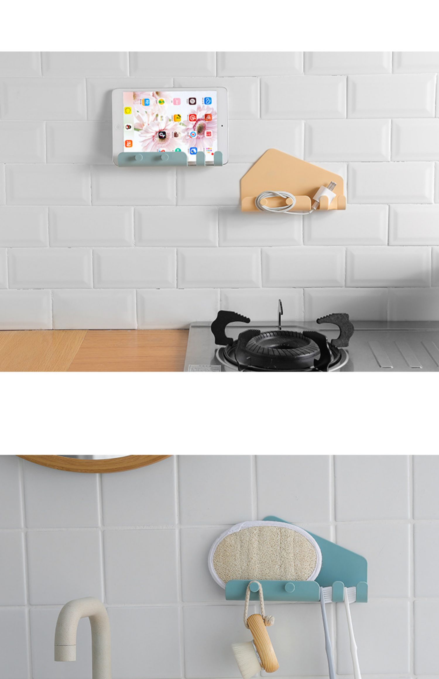 Điện thoại di động giá treo tường treo tường miễn phí sạc khung miễn phí đột lỗ sáng tạo tường dán miễn phí - Phụ kiện điện thoại di động ốp lưng đẹp