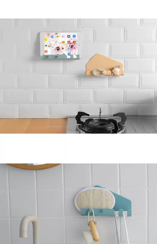 Điện thoại di động giá treo tường treo tường miễn phí sạc khung miễn phí đột lỗ sáng tạo tường dán miễn phí - Phụ kiện điện thoại di động