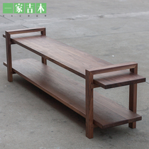 A wooden cherry wood log Nordic TV cabinet solid wood side cabinet black walnut custom Japanese audio-visual cabinet