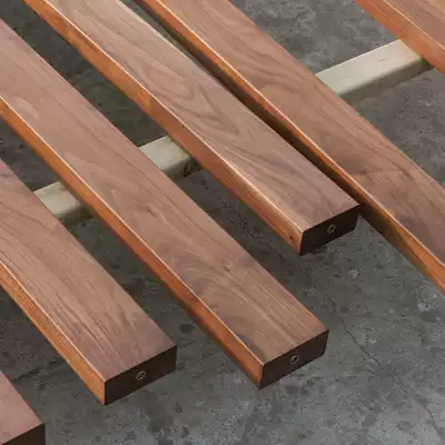 Jiajimu solid wood partition water curved willow square wooden bar Wooden square column wood screen household living room decoration