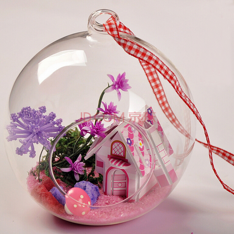 European style creative handmade DIY mini cottage glass ball Home pendant Special heart exquisite birthday gift