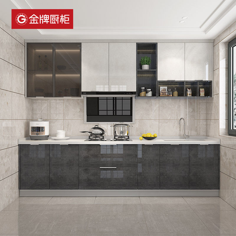 The gold medal?Car kitchen integral whole cabinet Customized quartz stone countertop decoration antibacterial small family type