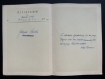 Stamp exhibition material 1939 German post office early large telegraph newspaper telegram slip children angel ww2