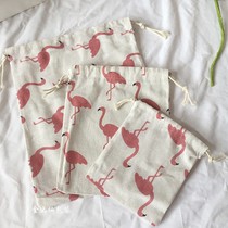 ins pink flamingo storage bag girl heart cute corset pocket drawstring bag gift bag sack bag sack bag