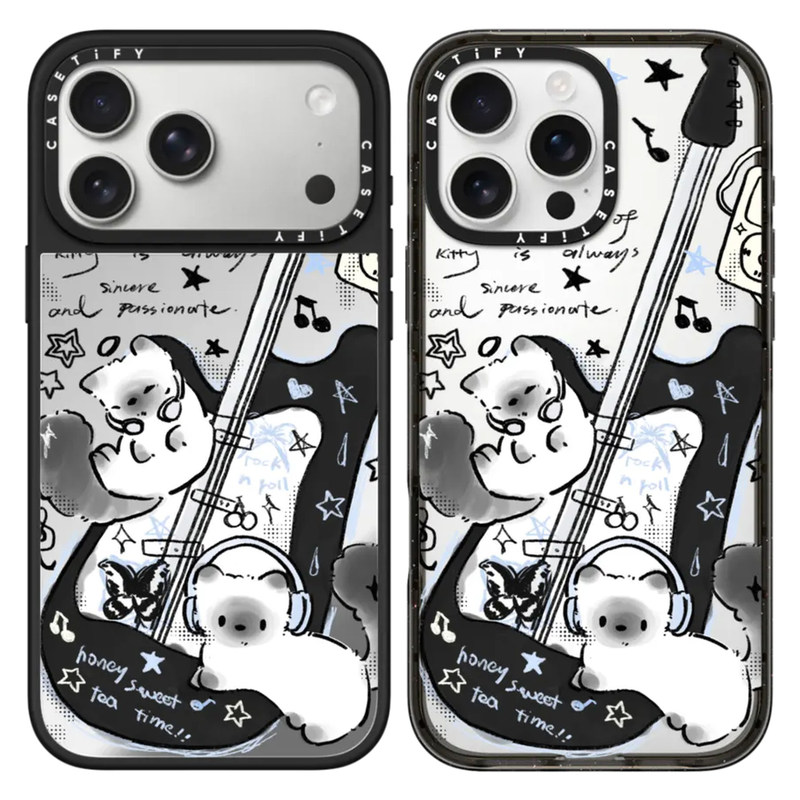 Case Rock Guitar Kitten Lala Zoo Suitable for Apple iPhone 18 Pro Max Case 17 Pro Anti-Drop 16/15 Plus Mirror 14 Stand 13 Magnetic Pm Protective Case