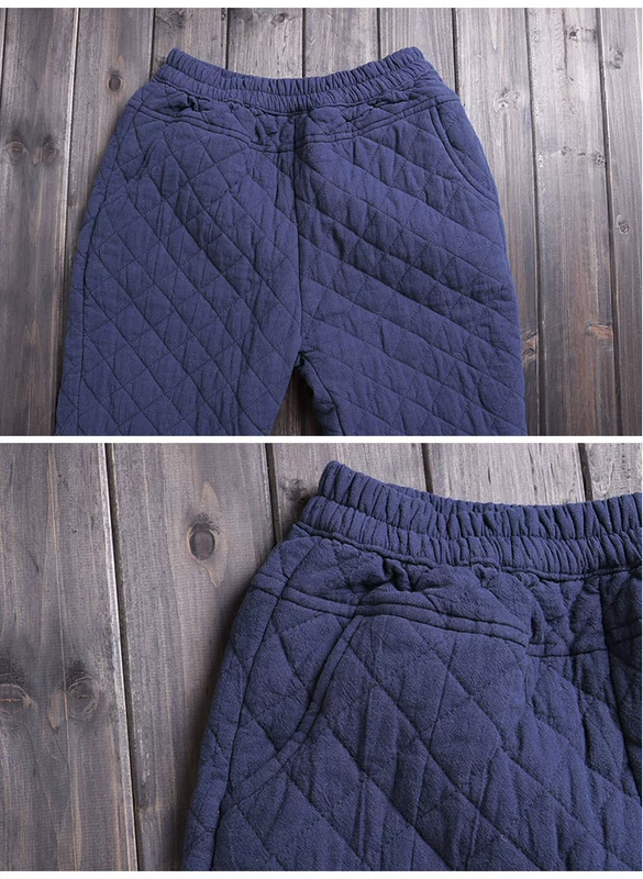 Nghệ thuật gốc retro cotton và vải lanh dày quần rộng quần quần harem quần nữ mùa đông mới