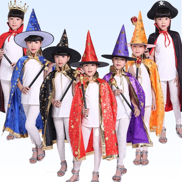 Halloween Children's clothing Boys and girls cloak Witch cloak clothing Baby cos prom props performance clothing