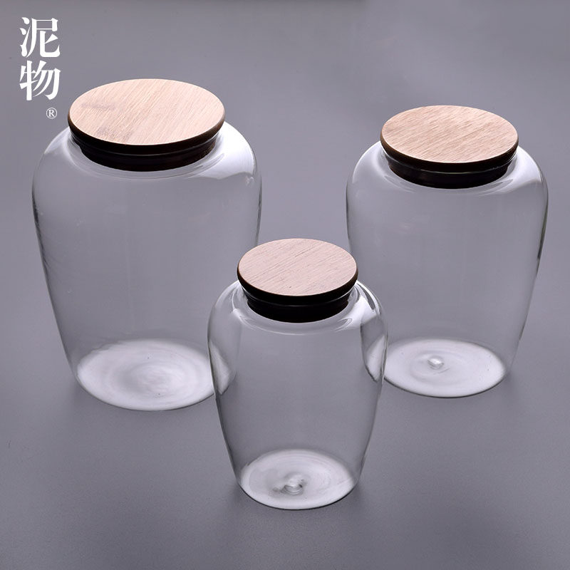 Transparent Honey Bottle Snack milk powder Cereal Bottle Kitchen Storage Tank Sealed Jar Glass Jars Intake Bottle