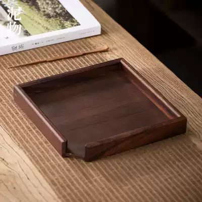 Solid wood tea tray Rosewood walnut chicken wings open tea box Pu'er tea split tea box pry tea tray tea set spare parts