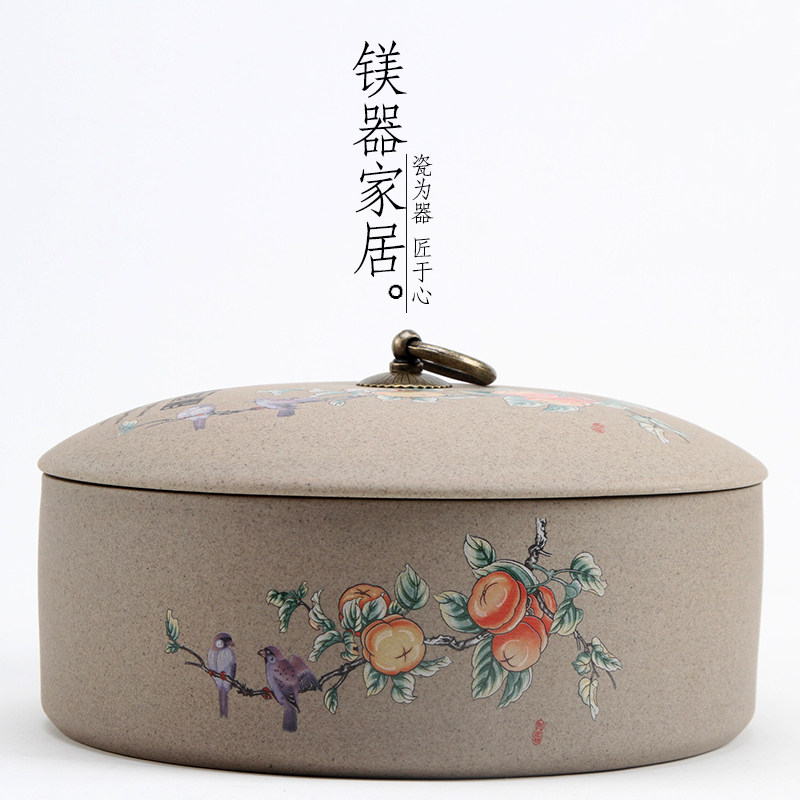 Coarse pottery size with lid Tea washing ceramics Blue and white porcelain washing dishes Hand-painted cup pen tea ceremony accessories