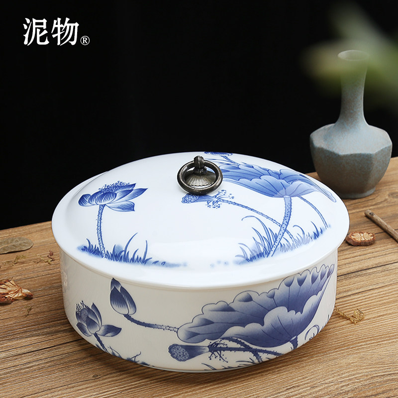 Green flower porcelain ceramic tea washing with lid large number tea bowl pen wash Pu'er tea leaf pot tea cake Gongfu tea Tea Dao Accessories