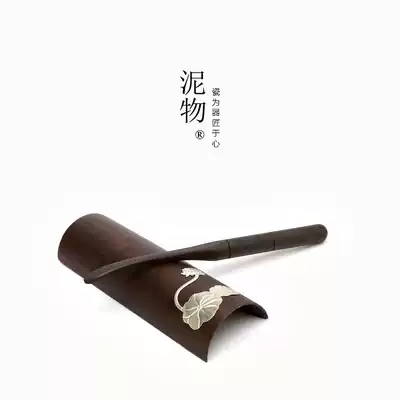 Tin Ebony ebony solid wood tea teaspoon two-piece tea shovel tea ceremony accessories zero with six gentlemen kung fu tea set