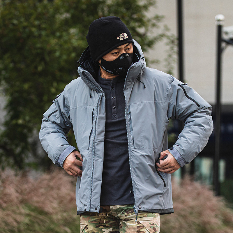 Winter men's new outdoor thickened warm tactical down jacket removable liner two-piece camouflage jacket cotton coat