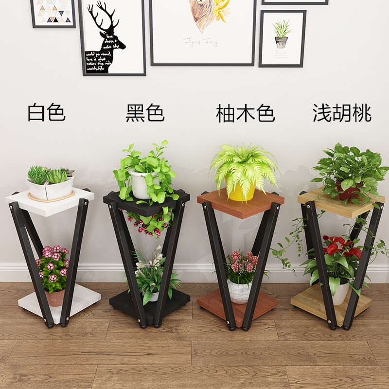 客厅花架铁艺多功能落地多肉绿萝吊兰花架子室