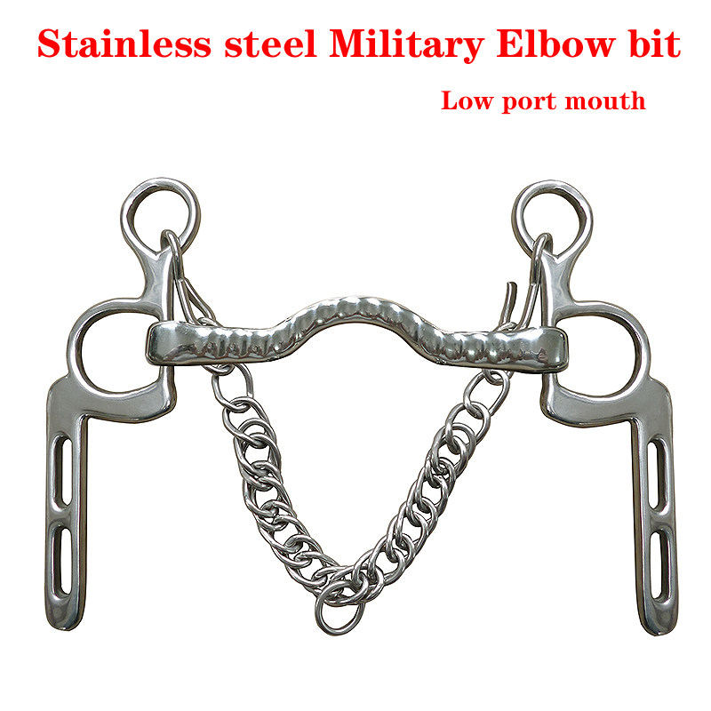Classic stainless steel horse mouthbit, horse chewing, with hook and binocular chain products do not rust or peel.
